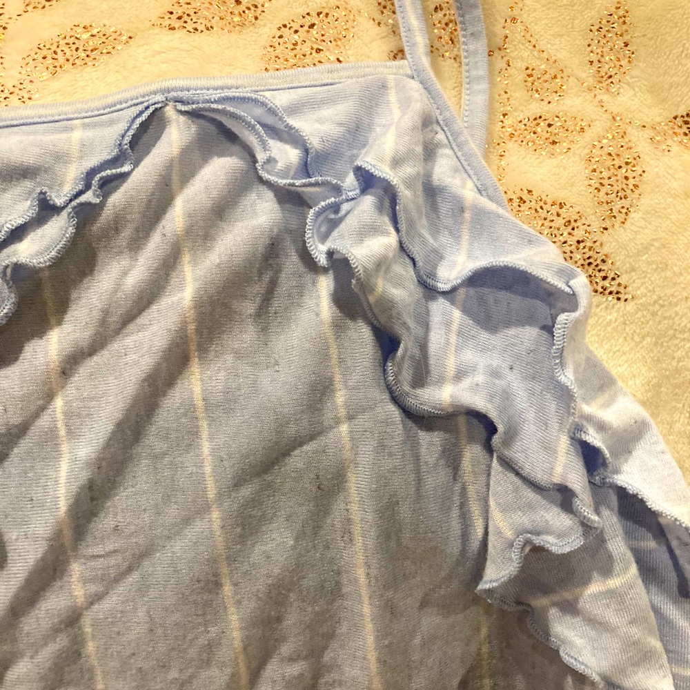 Striped top with ruffles